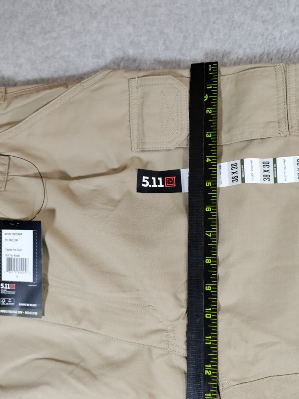 5.11 Tactical Taclite Pro Pants Mens 38x30 Khaki Ripstop Cargo NWT - Picture 6 of 7